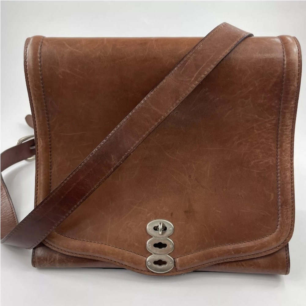 Gian Franco Sisti Brown leather Shoulder Bag Vintage made in Italy